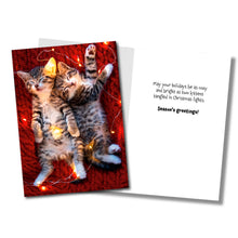 Load image into Gallery viewer, ✨FUNDRAISER!✨ Kittens in Lights Christmas Card for Pup & Cat Co.