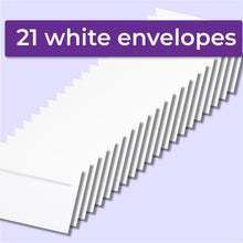 Load image into Gallery viewer, The set includes 21 white envelopes.