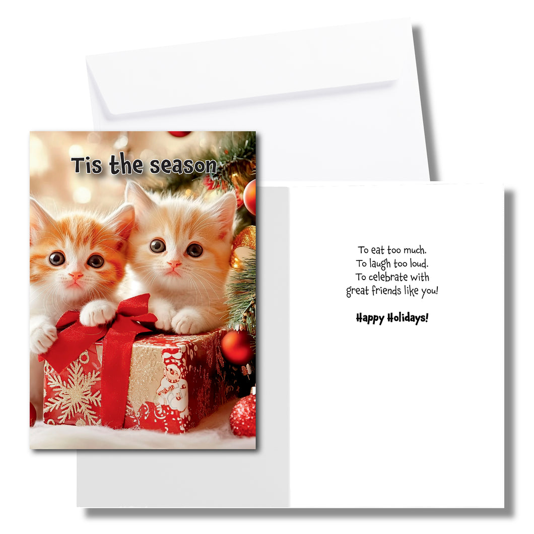 Cute Kitten Christmas Card for Friends