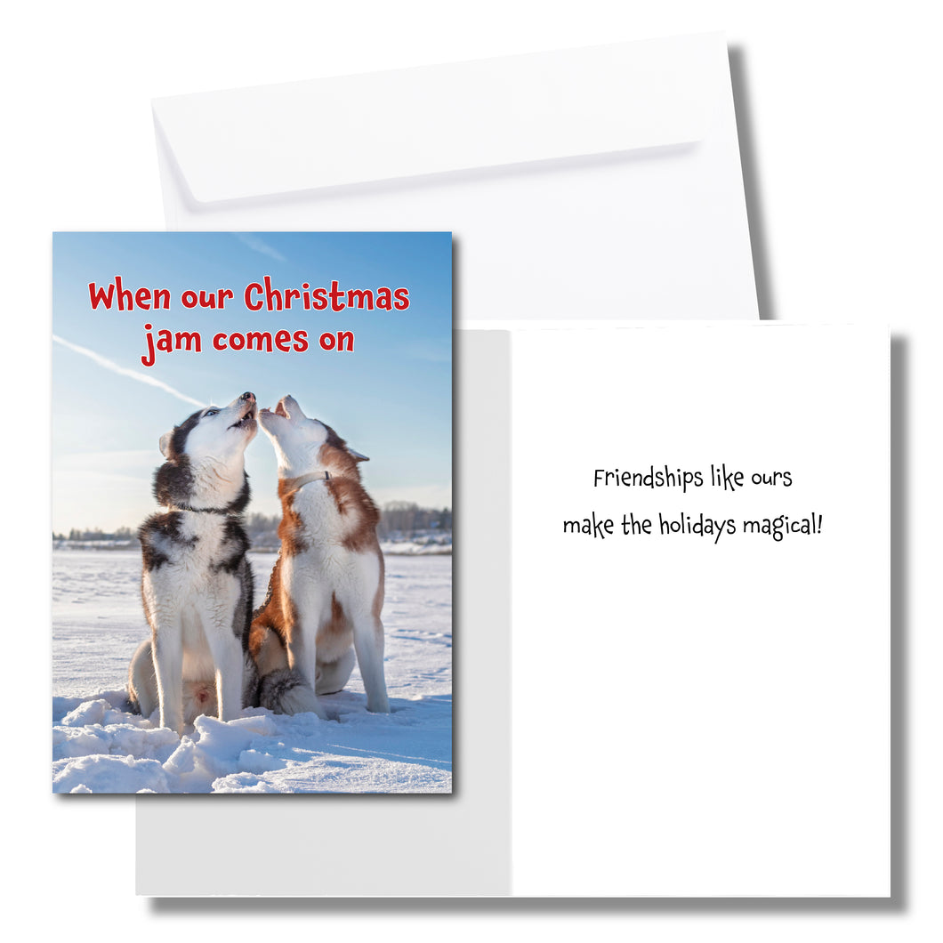 Funny Dog Christmas Card to Celebrate Friendship