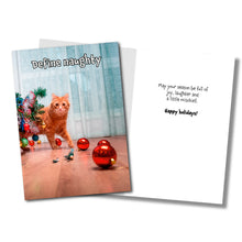 Load image into Gallery viewer, ✨FUNDRAISER!✨ Naughty Cat Christmas Card for Pup &amp; Cat Co.
