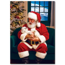 Load image into Gallery viewer, ✨FUNDRAISER!✨ Shih Tzu in Santa&#39;s Lap Christmas Card for Pup &amp; Cat Co.
