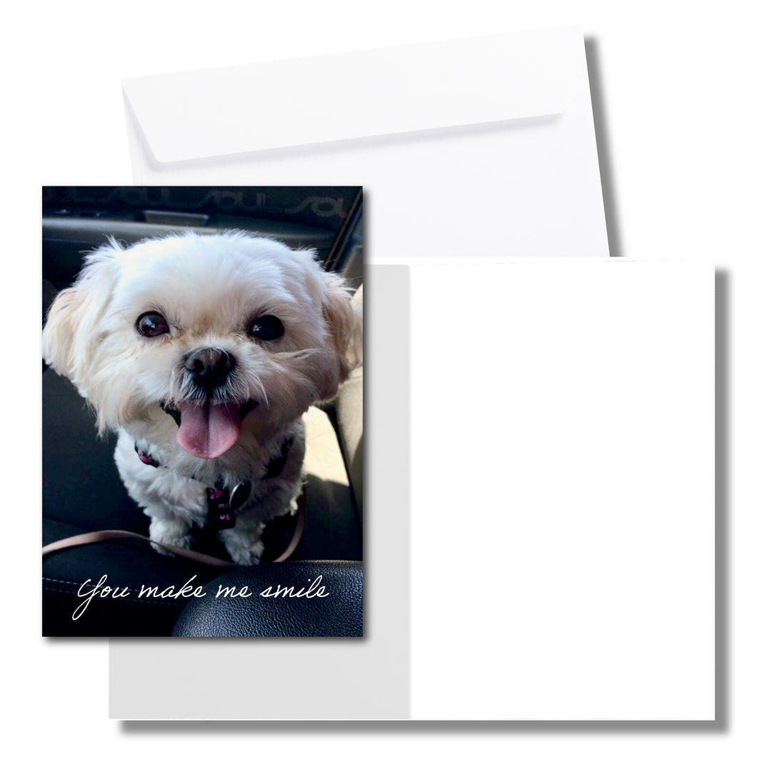 You Make Me Smile Card, Shih Tzu Dog Greeting Card