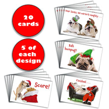 Load image into Gallery viewer, Christmas Cards with Naughty Dogs - 4 Designs, 5 Each - Set of 20
